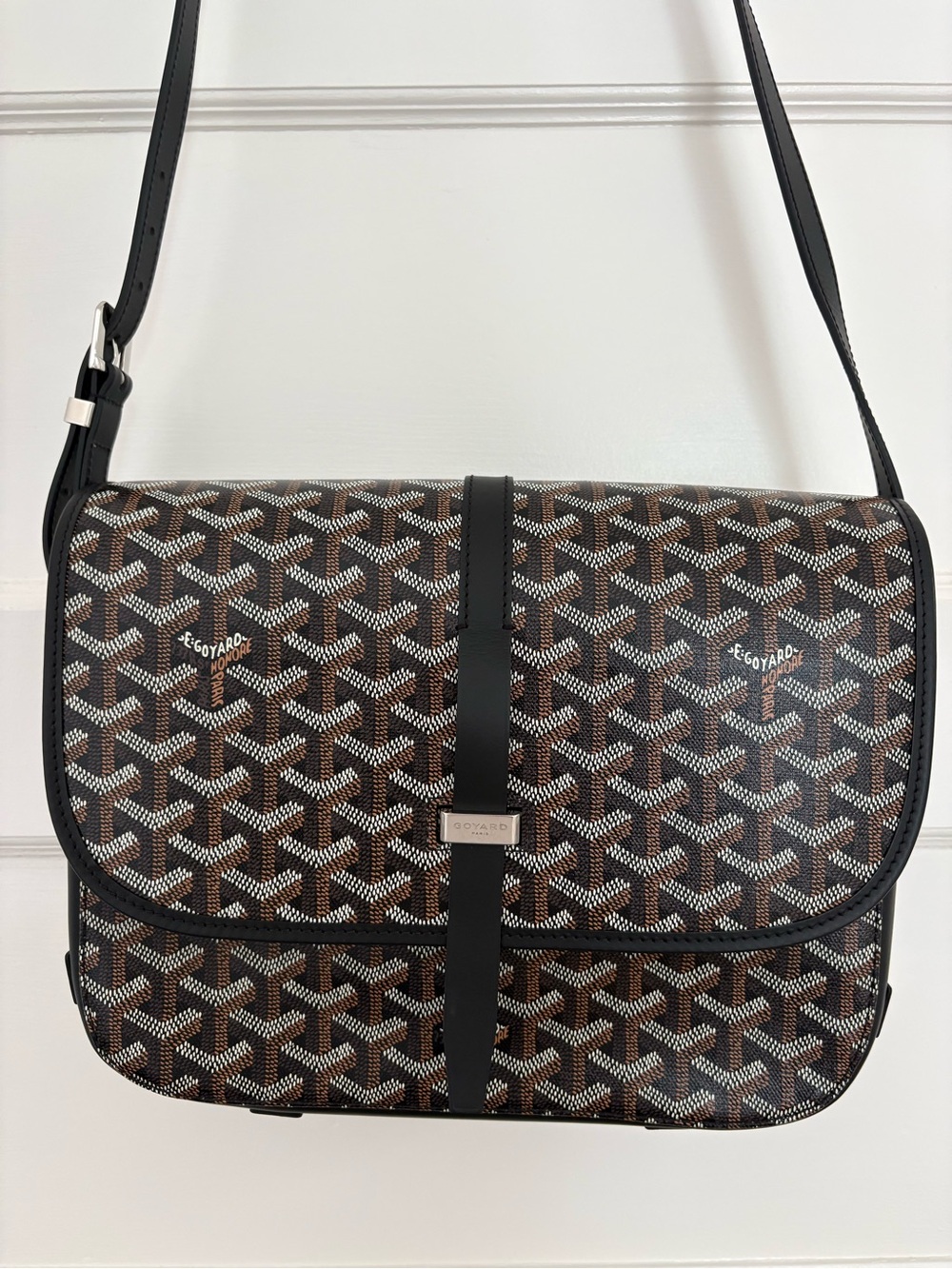 Goyard Brown & Black Signature Messenger Bag